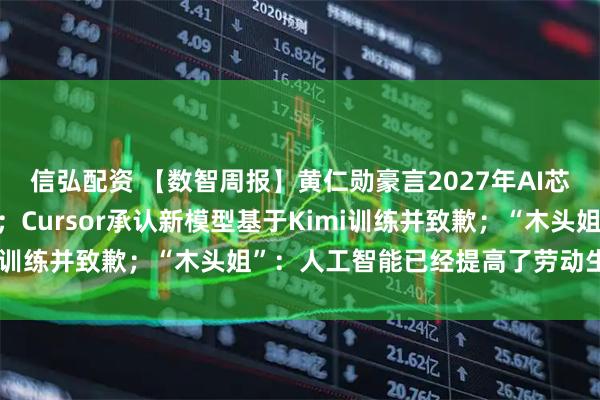 信弘配资 【数智周报】黄仁勋豪言2027年AI芯片收入剑指1万亿美元；Cursor承认新模型基于Kimi训练并致歉；“木头姐”：人工智能已经提高了劳动生产率