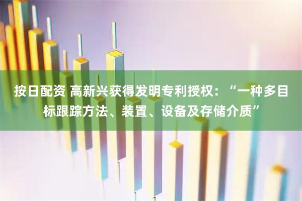 按日配资 高新兴获得发明专利授权：“一种多目标跟踪方法、装置、设备及存储介质”