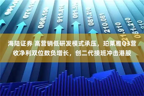 海陆证券 高营销低研发模式承压，珀莱雅Q3营收净利双位数负增长，创二代接班冲击港股